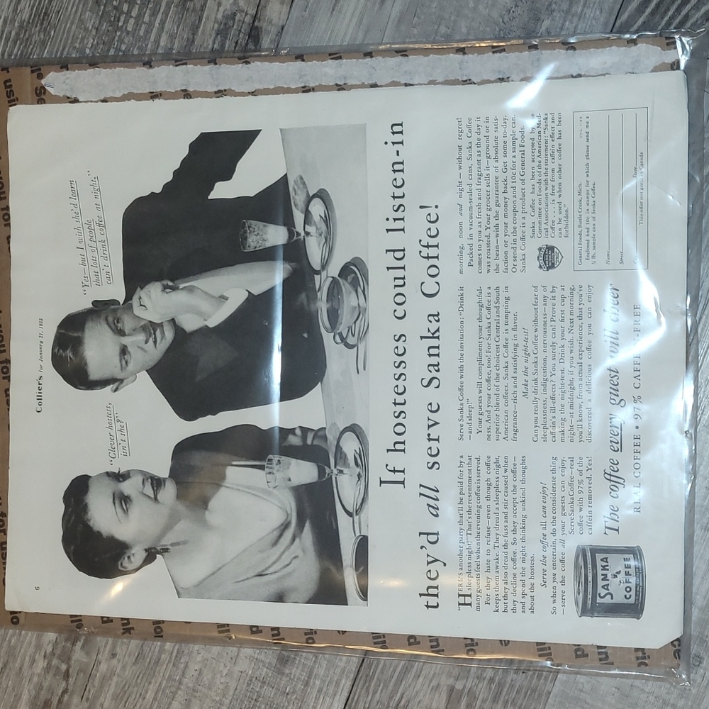 - 1930s Colliers Advertisement Farmhouse Coffee Decor